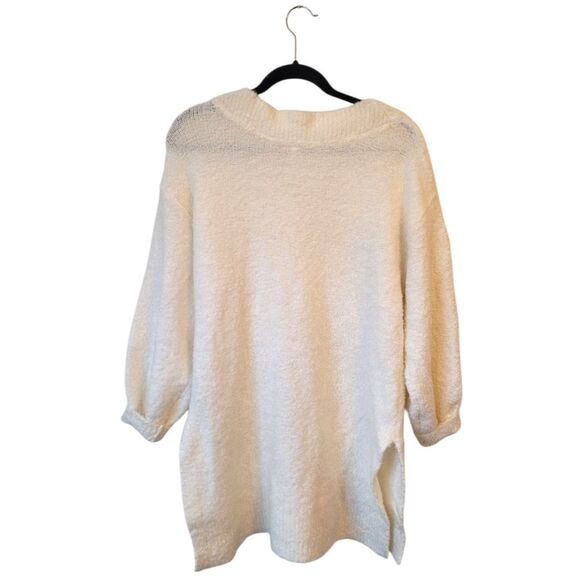 Pilcro Anthropologie Cream Teddy Oversized Tunic Sweater Size S - Picture 3 of 6